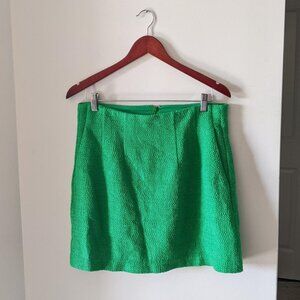 Aritzia Babaton Green Tweed Mini Skirt